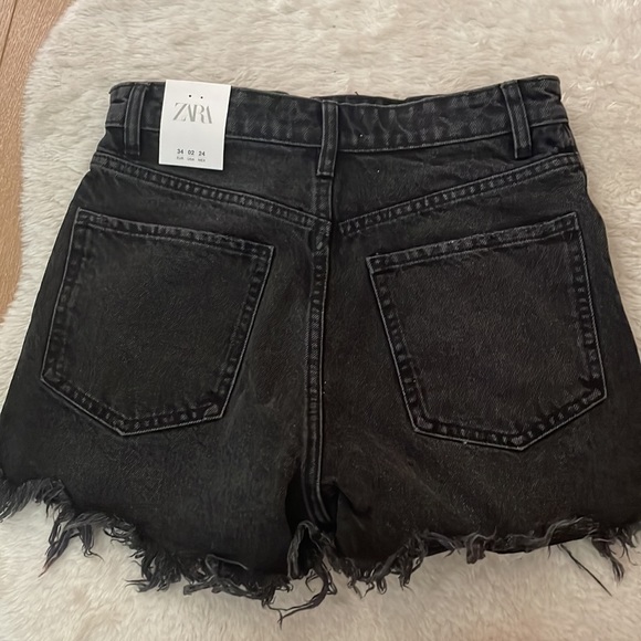 Black High Rise Denim Shorts - Picture 3 of 5